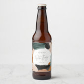 Baby shower Oh baby terracotta abstract geschilder Bier Etiket (Voorkant)