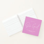 Baby shower oh meisje script modern cerise roze notitieboek (Binnen)
