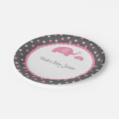 Baby shower Olephants Roze grijs en wit Papieren Bordje (Gekanteld)