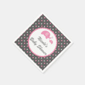 Baby shower Olephants Roze grijs en wit Servetten (Hoek)