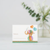 Baby shower olifant art display douchekaarten informatiekaartje (Staand voorkant)