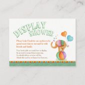 Baby shower olifant art display douchekaarten informatiekaartje (Achterkant)