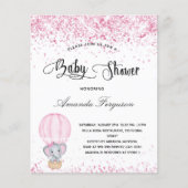 Baby shower olifant blauw roze wit (Voorkant)