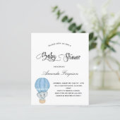Baby shower olifant blauw wit (Staand voorkant)