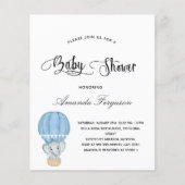 Baby shower olifant blauw wit (Voorkant)