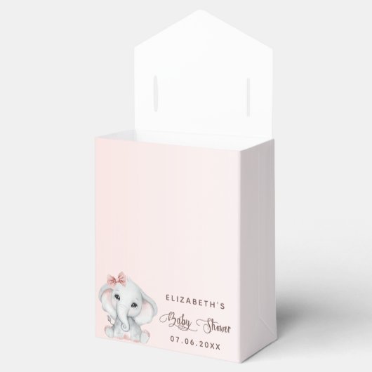 Baby shower olifant blush roos glitter dank u bedankdoosjes (Geopend)