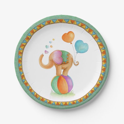 Baby shower olifant circus whimsy art bord (Voorkant)