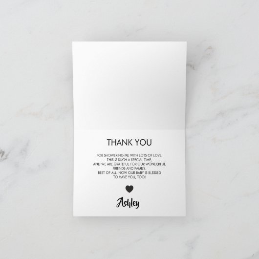 Baby shower olifant dank u kaarten, roze kaart (Binnen)