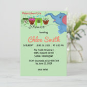 Baby shower olifant douchen Planten Kaart (Staand voorkant)