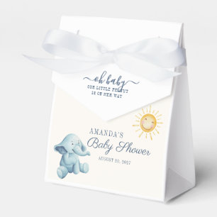 Baby Shower Olifant en Zonneschijn Aquarel Meisjes Bedankdoosjes