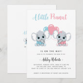 Baby shower olifant genderneutraal kaart (Voorkant / Achterkant)