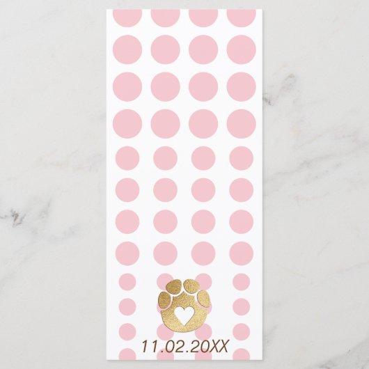 Baby shower olifant goud roze menu (Achterkant)