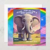 Baby shower olifant kaart (Voorkant / Achterkant)