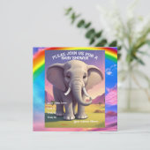 Baby shower olifant kaart (Staand voorkant)