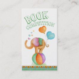 Baby shower olifant kunstboekenkaart visitekaartje