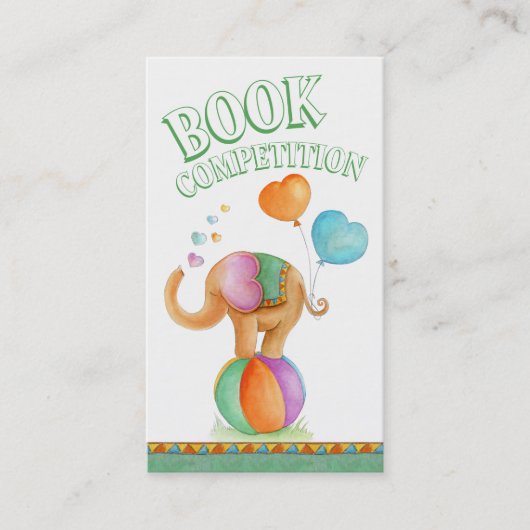 Baby shower olifant kunstboekenkaart visitekaartje (Voorkant)