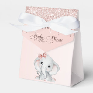 Baby shower Olifant Meisje Blush Pink Rose Gold Bedankdoosjes