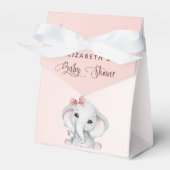 Baby shower olifant meisje blush roos goud bedankdoosjes (Voorkant Zijde)