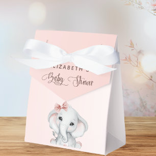 Baby shower olifant meisje blush roos goud bedankdoosjes