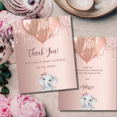 Baby shower olifant meisje budget dank u kaart