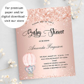 Baby shower olifant meisje roos begrotingsuitnodig