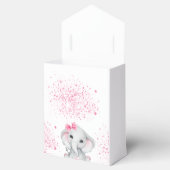 Baby shower olifant meisje roze glitter wit bedankdoosjes (Geopend)