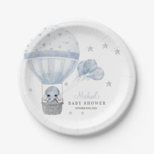 Baby shower olifant met luchtballon    papieren bordje