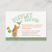 Baby shower olifant & neushoorn display douchekaar informatiekaartje (Achterkant)