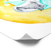 Baby shower olifant op het moon Favor Table Sign Poster (Hoek)