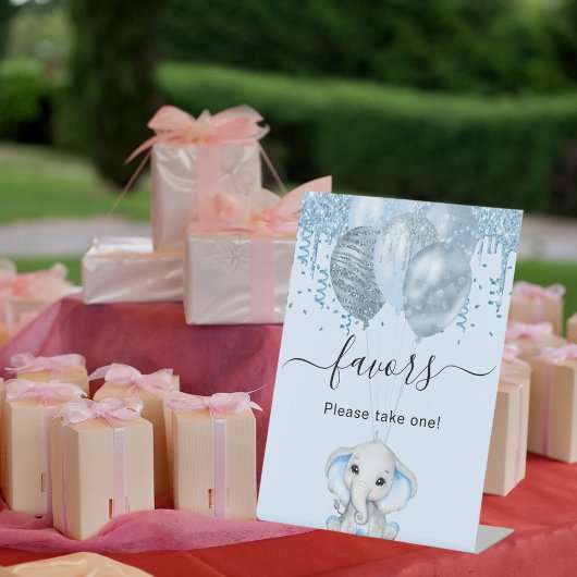 Baby shower olifant reclamebord met voetstuk