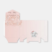 Baby shower olifant roos goudglitter bedankdoosjes (Uitgevouwen)