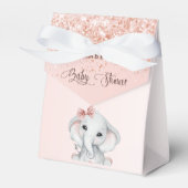 Baby shower olifant roos goudglitter bedankdoosjes (Voorkant Zijde)