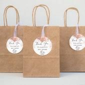 Baby shower olifant roos goudglitter bedankt ronde sticker