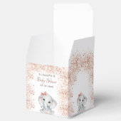 Baby shower olifant roos goudroze glitter meisje bedankdoosjes (Geopend)