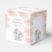 Baby shower olifant roos goudroze glitter meisje bedankdoosjes (Achterkant)