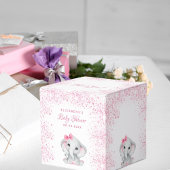 Baby shower olifant roze glitter meisje bedankdoosjes