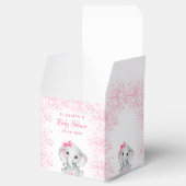 Baby shower olifant roze glitter meisje bedankdoosjes (Geopend)