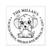 Baby shower Olifant thema Zelfinktende Stempel (Design)