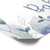 Baby shower Olifant Welkomstbord Blauw Poster (Hoek)