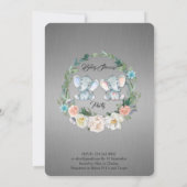 Baby shower olifant, zilvermetaal, schattig kaart (Achterkant)