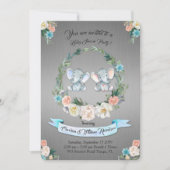 Baby shower olifant, zilvermetaal, schattig kaart (Voorkant)