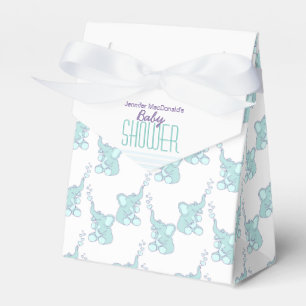 Baby shower olifanten aqua white gift bedankdoosjes