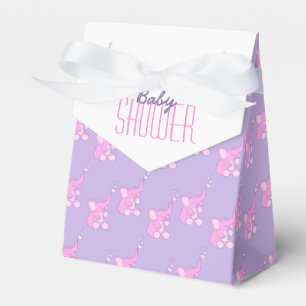 Baby shower olifanten roze paarse cadeaudoos bedankdoosjes