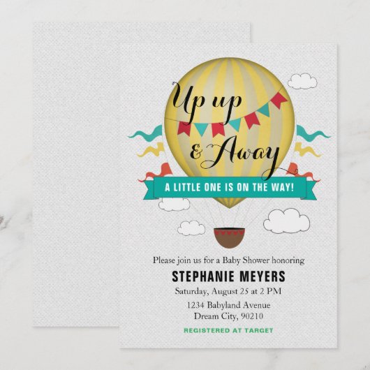 Baby shower omhoog en weg kaart (Voorkant / Achterkant)