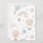 Baby shower omhoog, omhoog en weg - heteluchtballo kaart (Achterkant)