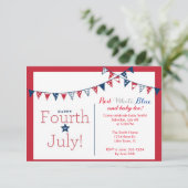 Baby shower Onafhankelijkheidsdag 4 juli Kaart (Staand voorkant)