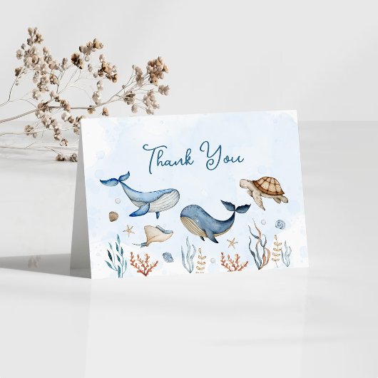 Baby Shower Onder de zee Bedankkaart