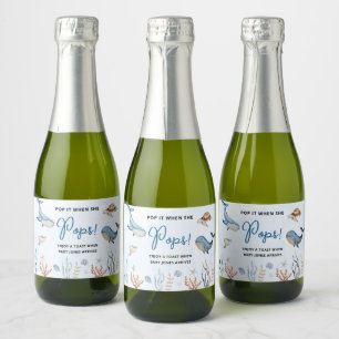 Baby Shower Onder de zee Sparkling Wijnetiket