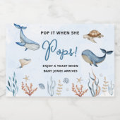 Baby Shower Onder de zee Sparkling Wijnetiket (Enkel label)