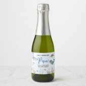 Baby Shower Onder de zee Sparkling Wijnetiket (Voorkant)